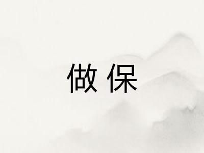 做保 做保
