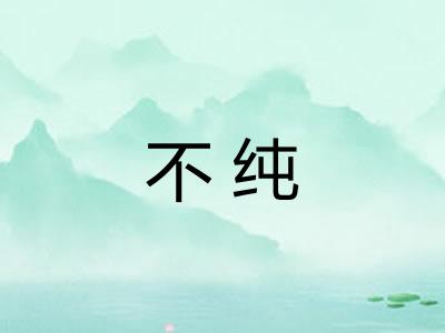 不纯 不纯