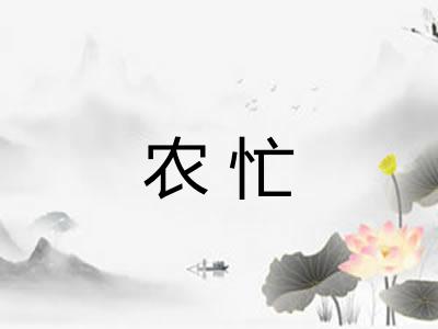 农忙 农忙