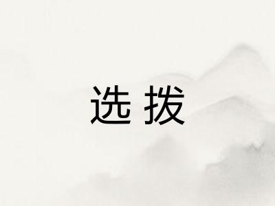 选拨 选拨