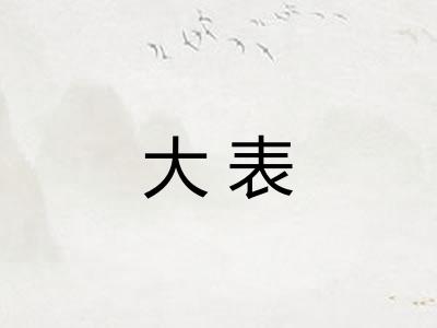 大表 大表