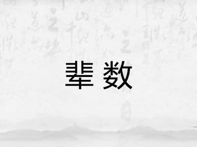 辈数 辈数