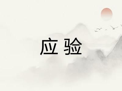 应验 应验