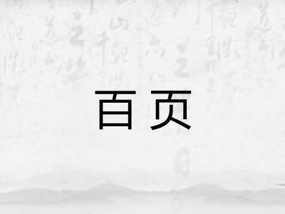 百页 百页