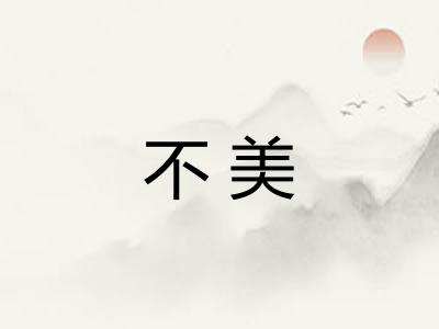 不美 不美