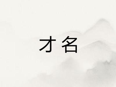 才名 才名