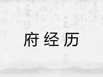 府经历 府经历