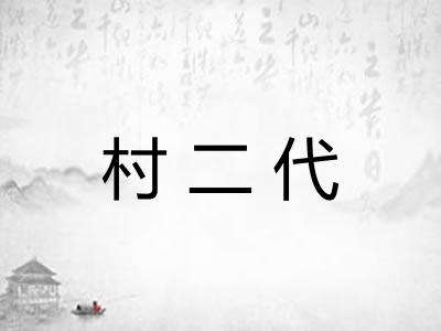 村二代 村二代