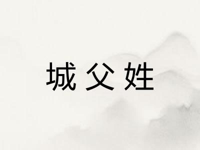 城父姓 城父姓
