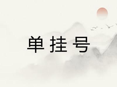 单挂号