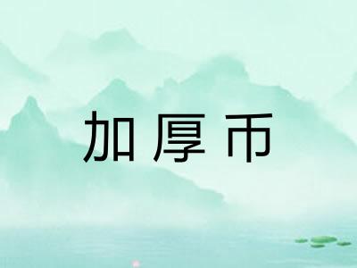 加厚币 加厚币