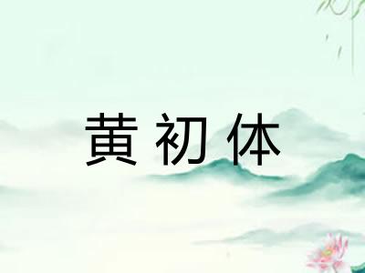 黄初体