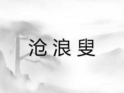 沧浪叟 沧浪叟
