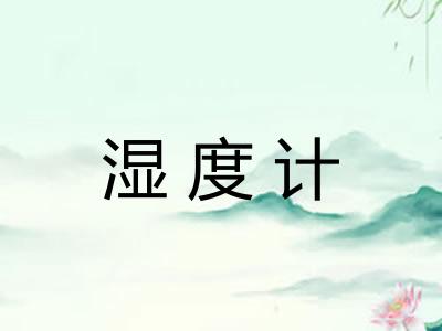 湿度计 湿度计