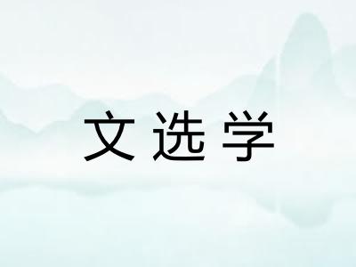 文选学 文选学