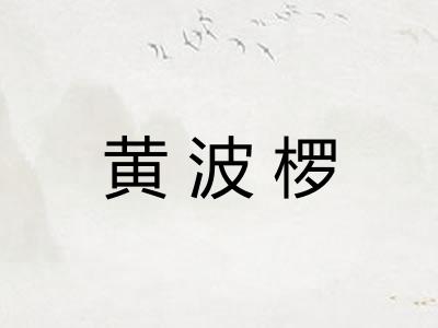 黄波椤 黄波椤