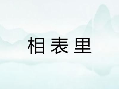 相表里 相表里