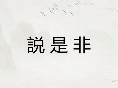 説是非 説是非
