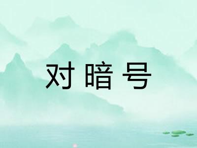 对暗号 对暗号