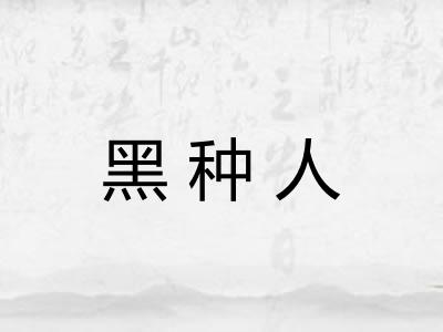 黑种人 黑种人