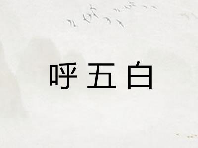 呼五白 呼五白