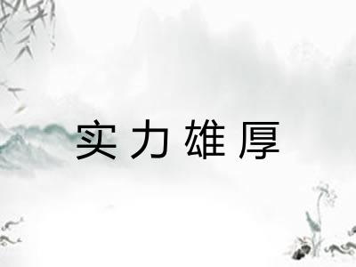 实力雄厚 实力雄厚