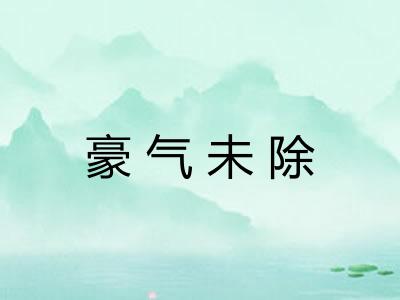 豪气未除 豪气未除