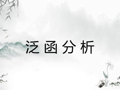 泛函分析 泛函分析