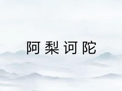 阿梨诃陀 阿梨诃陀