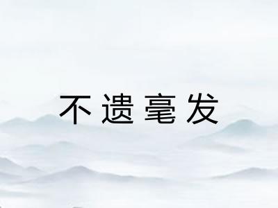 不遗毫发 不遗毫发