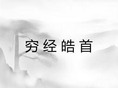 穷经皓首 穷经皓首