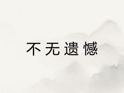 不无遗憾 不无遗憾