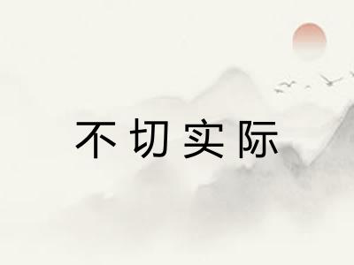 不切实际 不切实际