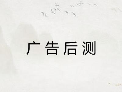 广告后测