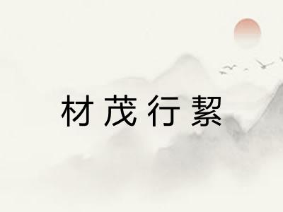 材茂行絜 材茂行絜