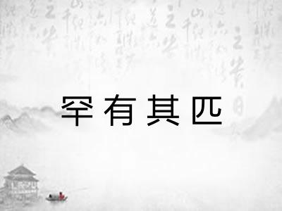 罕有其匹 罕有其匹