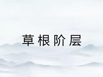 草根阶层 草根阶层