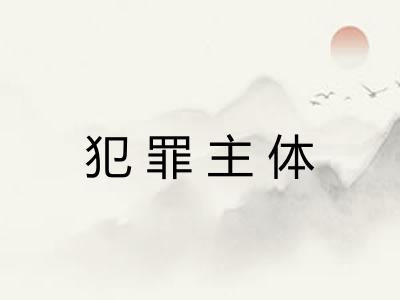 犯罪主体 犯罪主体