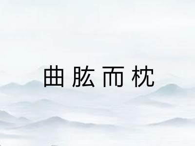 曲肱而枕 曲肱而枕