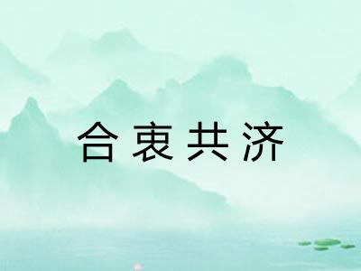 合衷共济 合衷共济