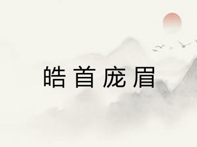 皓首庞眉 皓首庞眉