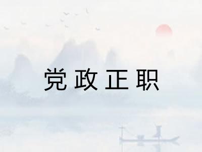 党政正职