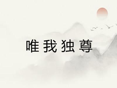 唯我独尊 唯我独尊