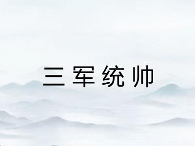 三军统帅 三军统帅