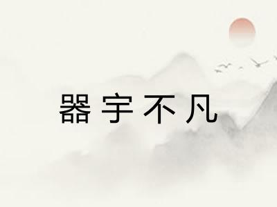 器宇不凡 器宇不凡