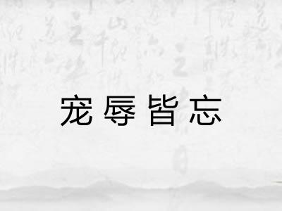 宠辱皆忘 宠辱皆忘