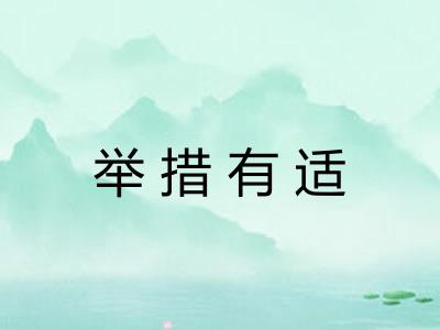 举措有适 举措有适