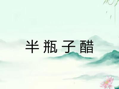 半瓶子醋 半瓶子醋