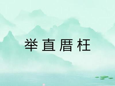 举直厝枉 举直厝枉