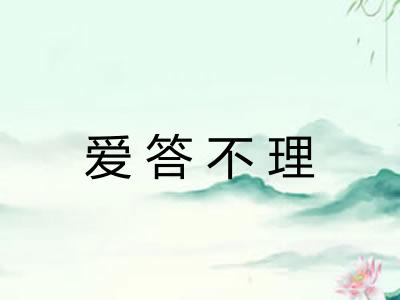 爱答不理